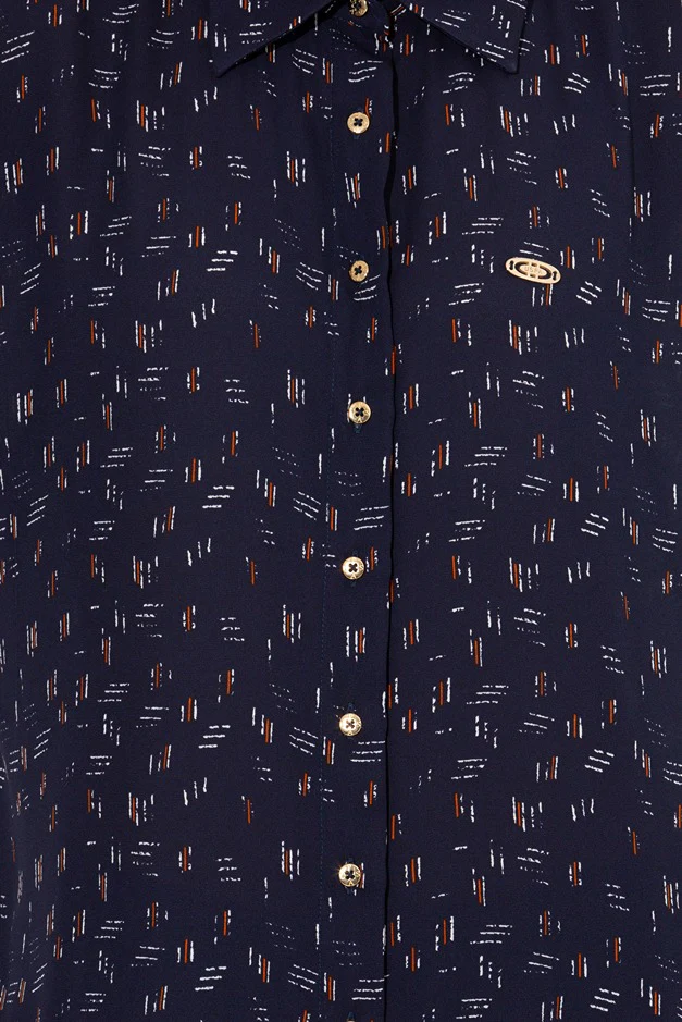 Womens Ladies Shirt Navy Blue - Image 3