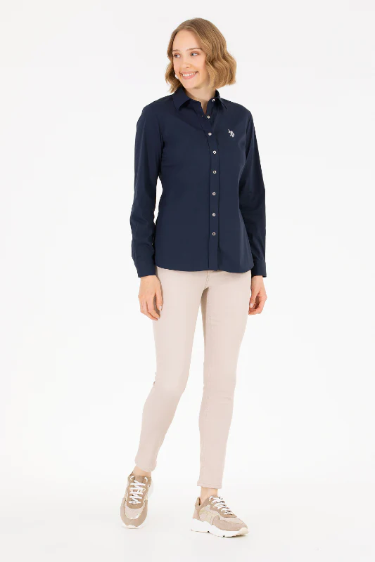 Womens Basic Shirt Navy Blue - Image 3