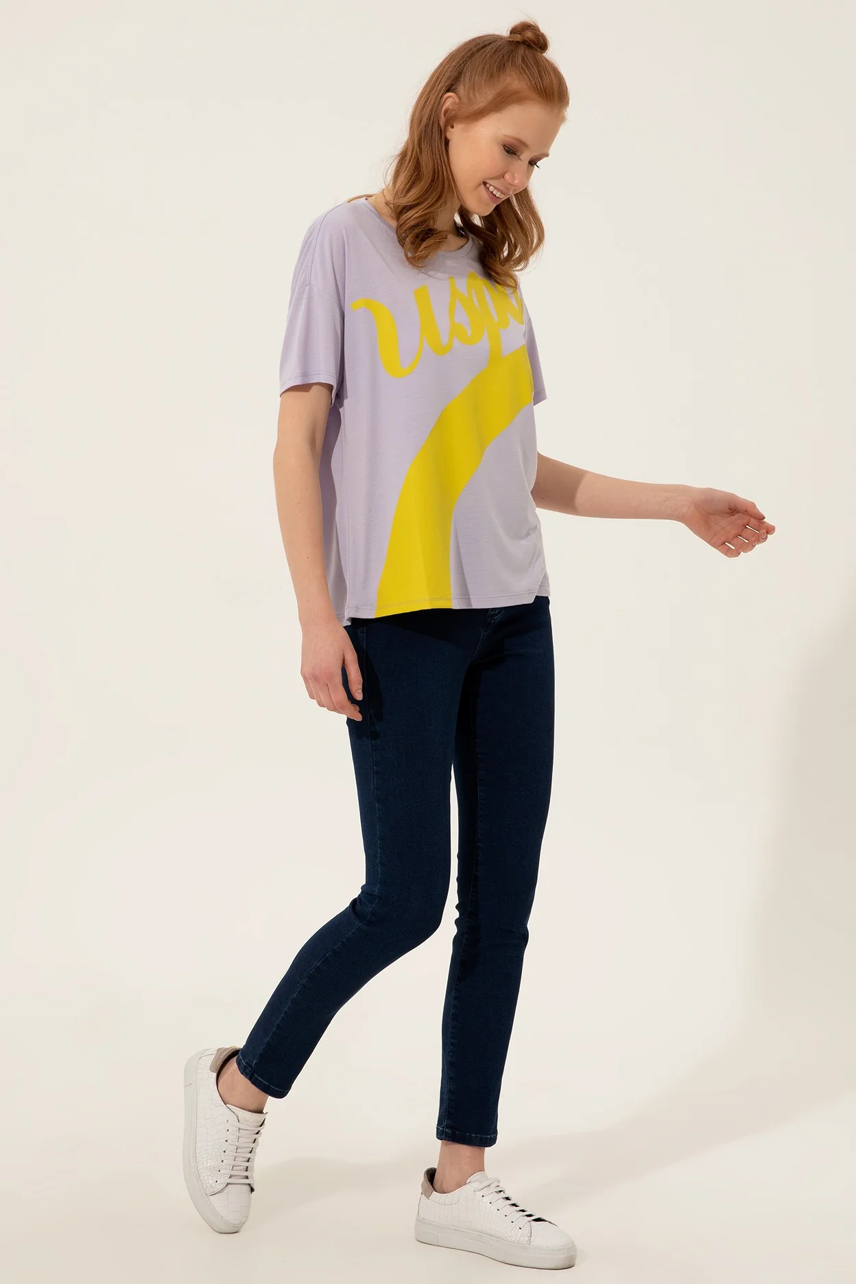 Womens Ladies T-Shirt Lilac - Image 3