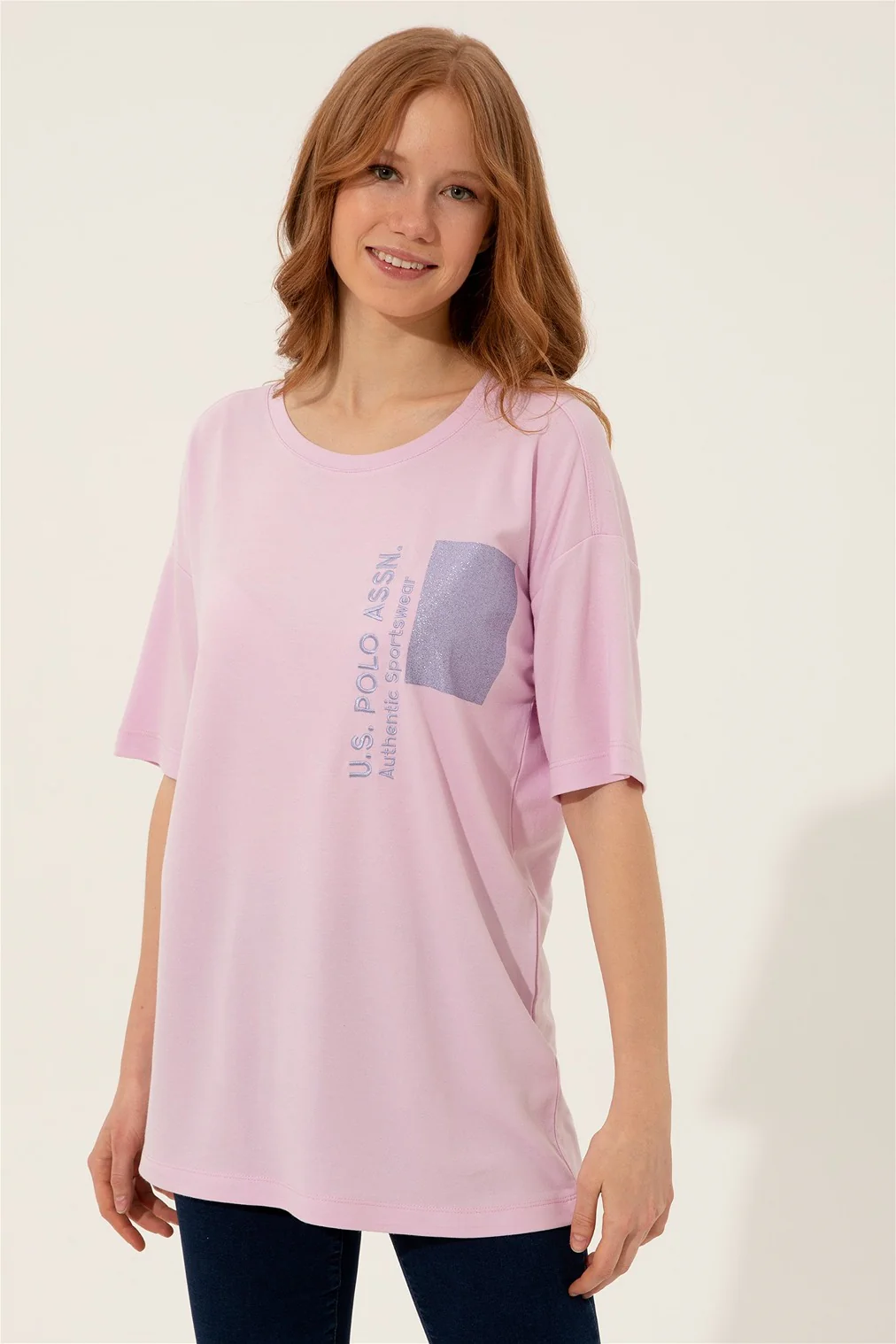 Womens Ladies T-Shirt Light Pink