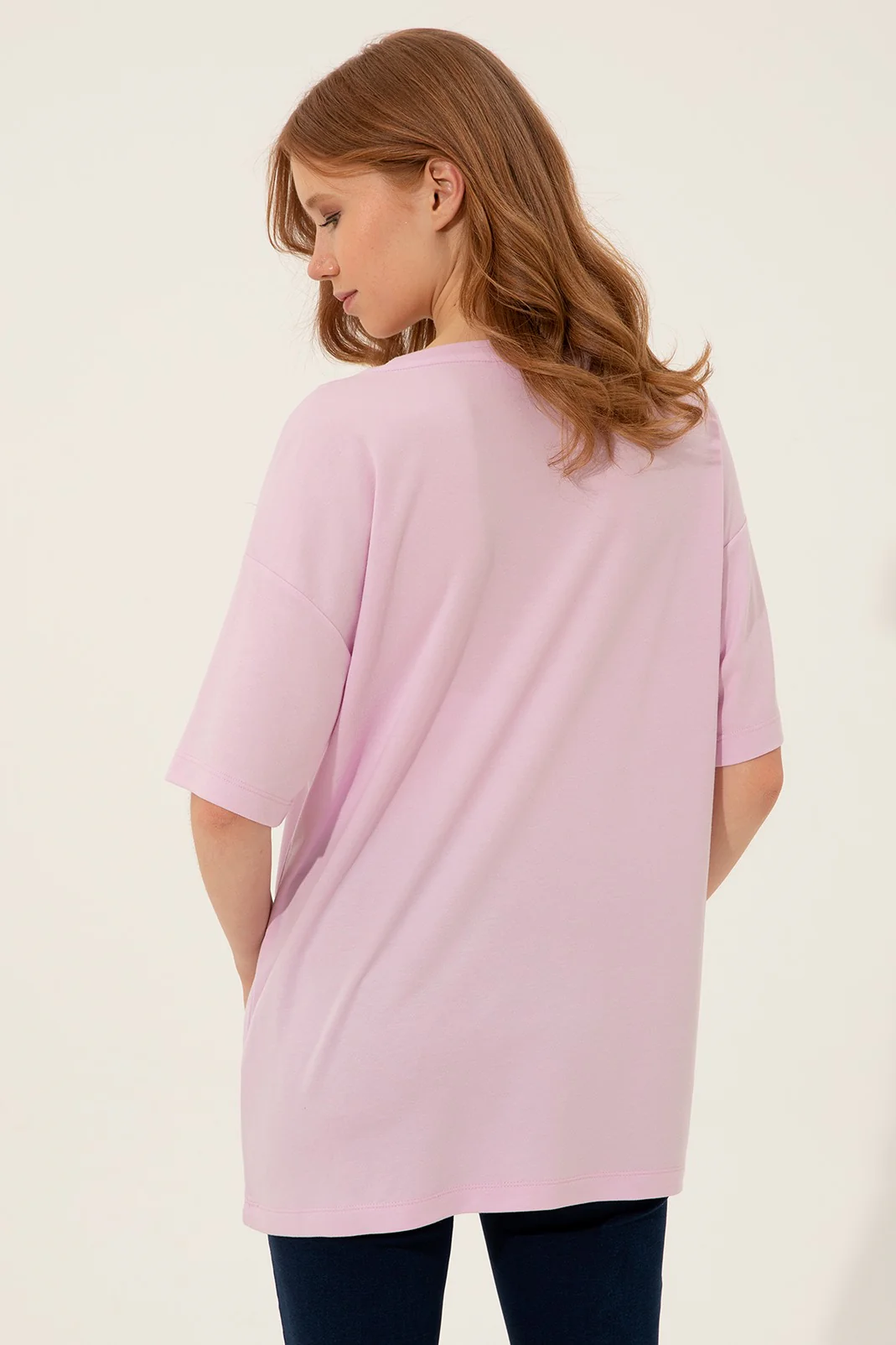 Womens Ladies T-Shirt Light Pink - Image 2