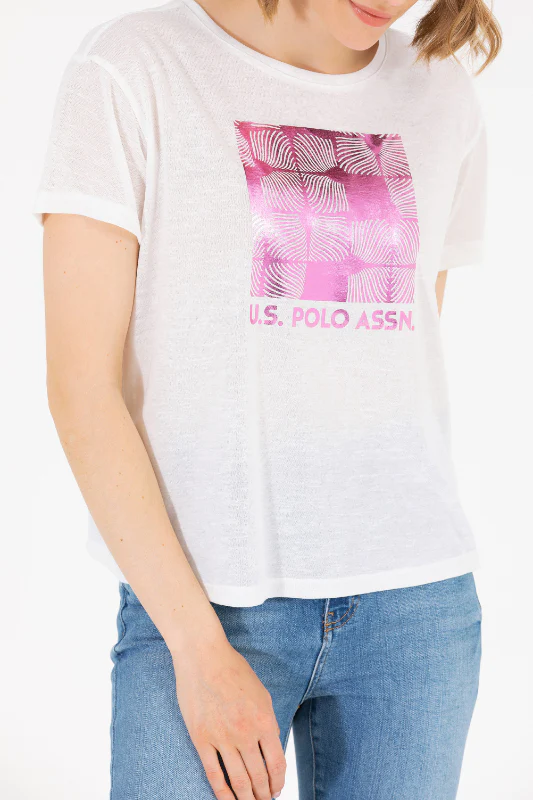 Womens T Shirt Ecru - Image 3