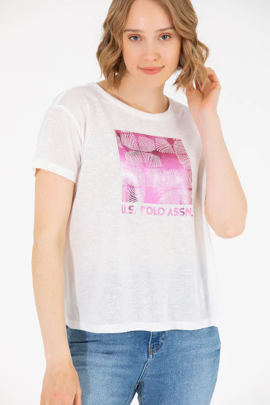 Womens T Shirt Ecru - Image 4