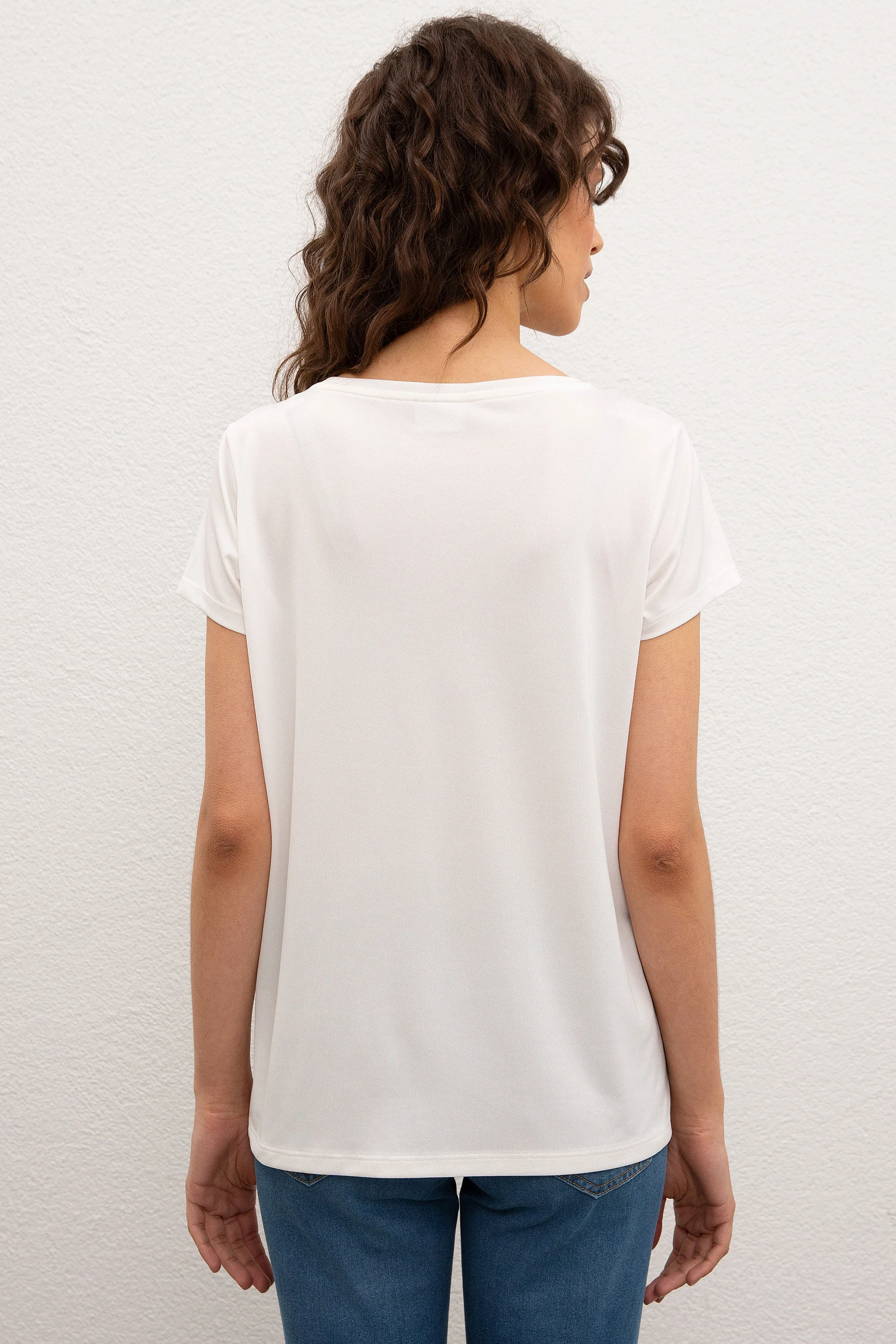 Womens T Shirt Khaki - Image 2