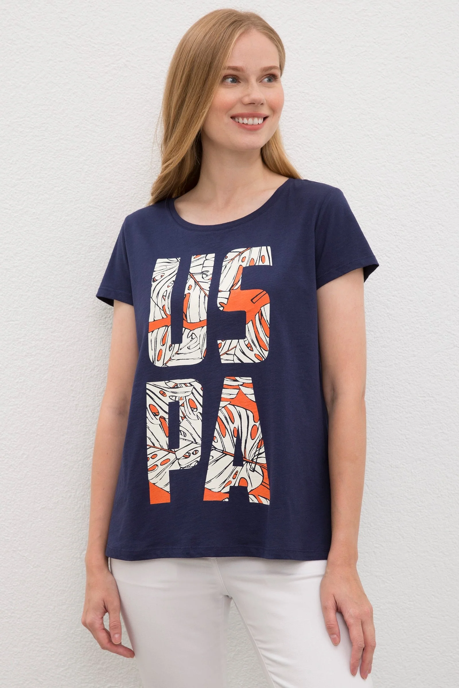 Womens Ladies T-Shirt Navy Blue