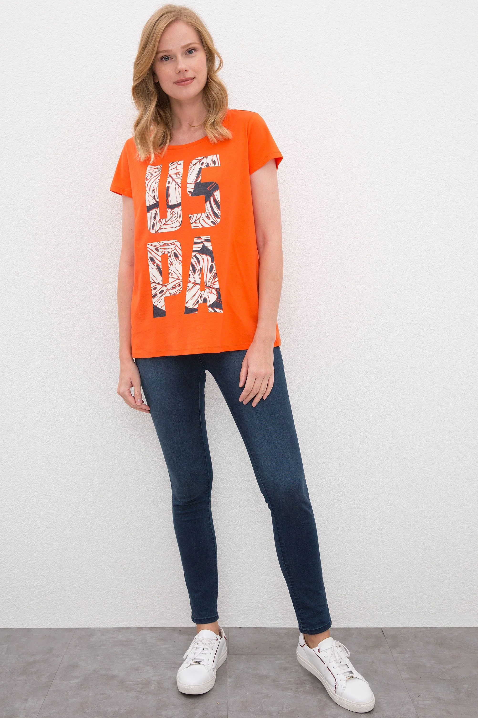 Womens Ladies T-Shirt Vermilion - Image 4