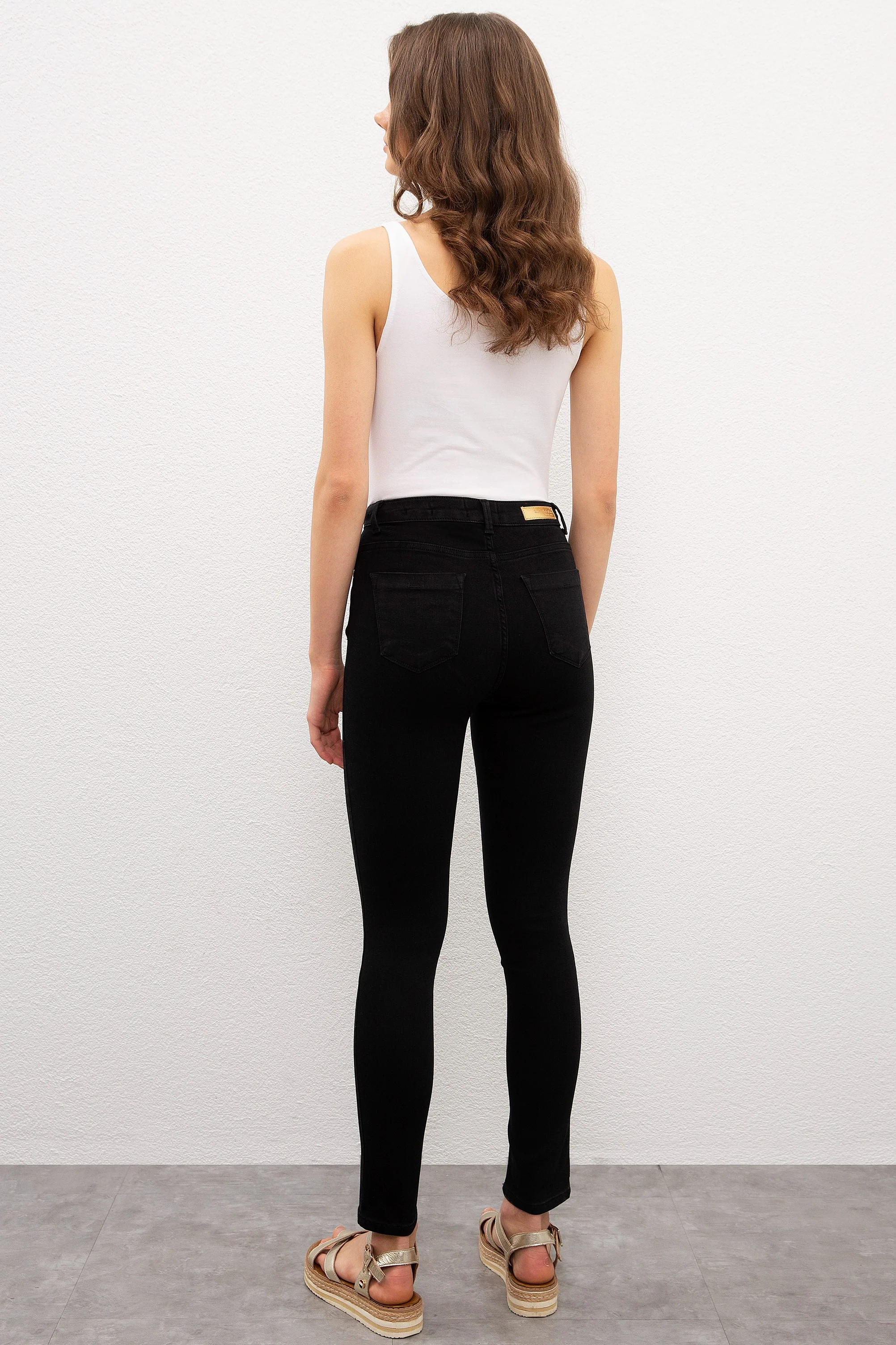 Womens Ladies Jeans Black - Image 3