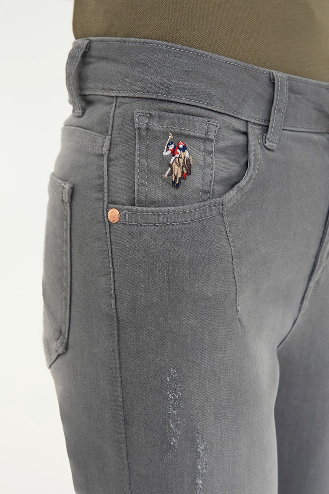 Womens Ladies Jeans Grey - Image 4