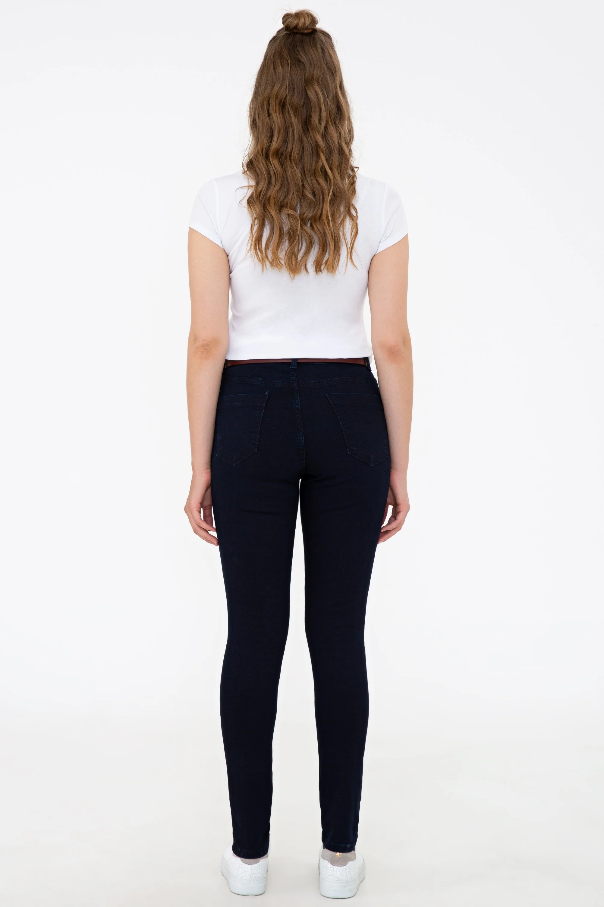 Womens Ladies Jeans Dark Blue - Image 3