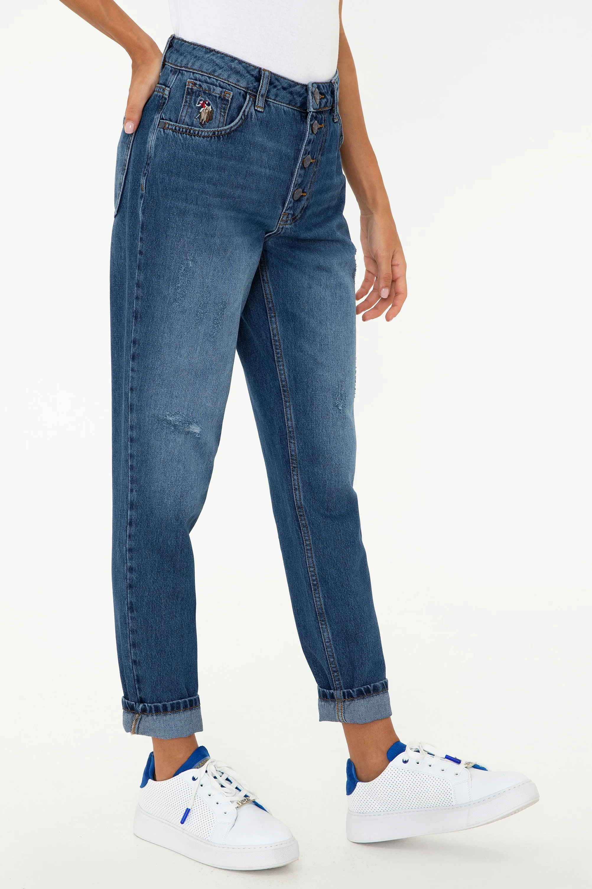Womens Ladies Jeans Blue - Image 2