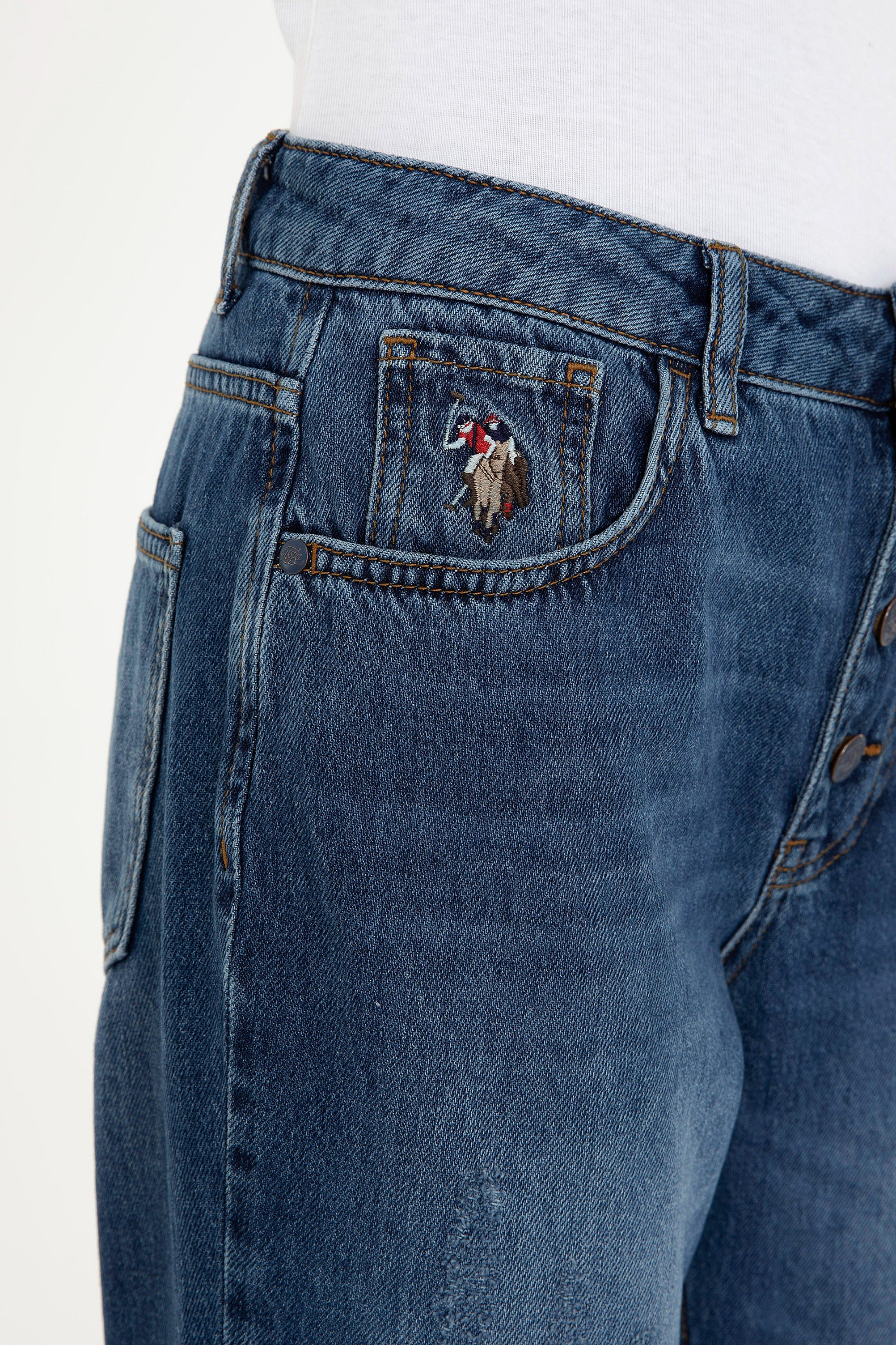Womens Ladies Jeans Blue - Image 5