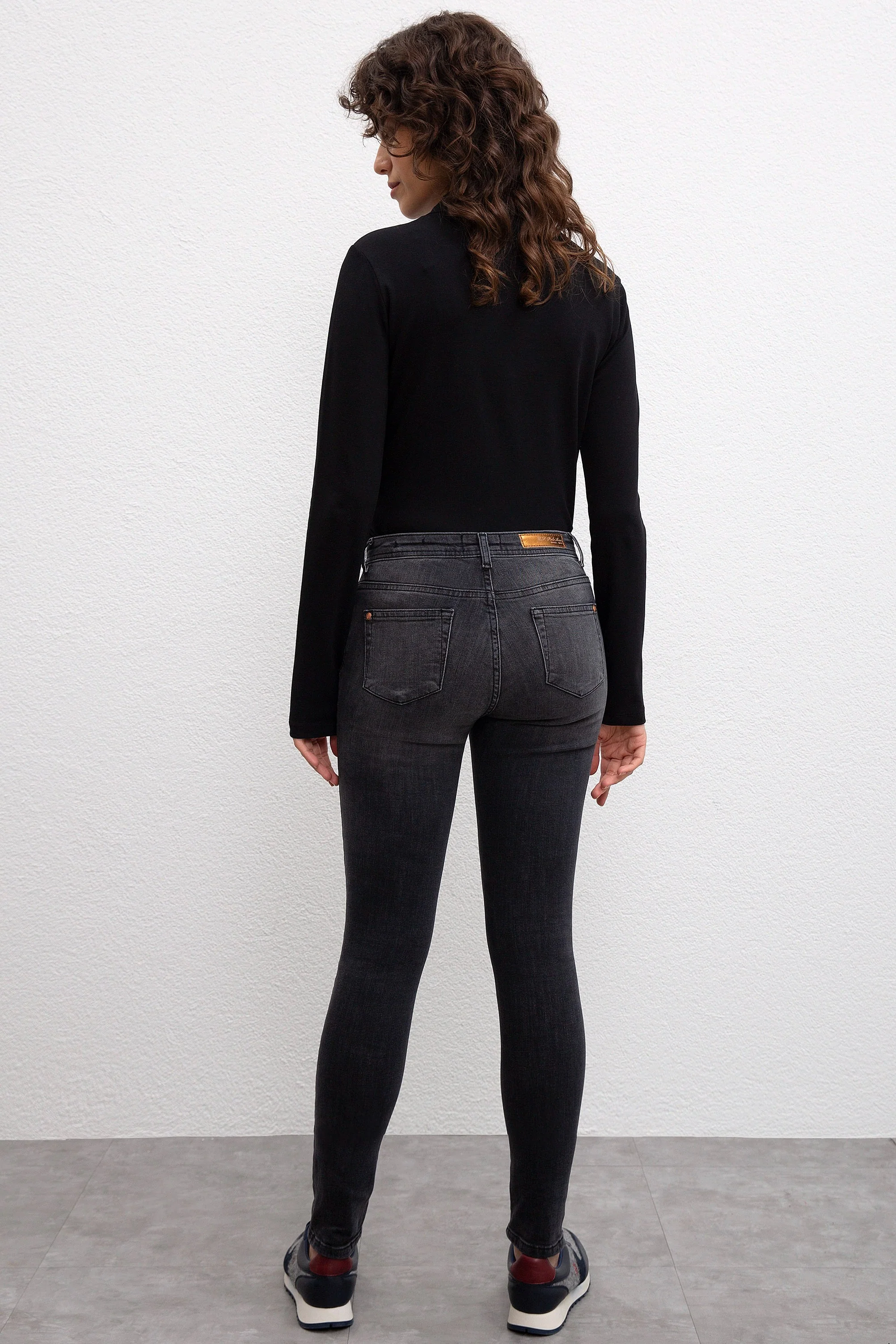 Womens Ladies Jeans Black - Image 3
