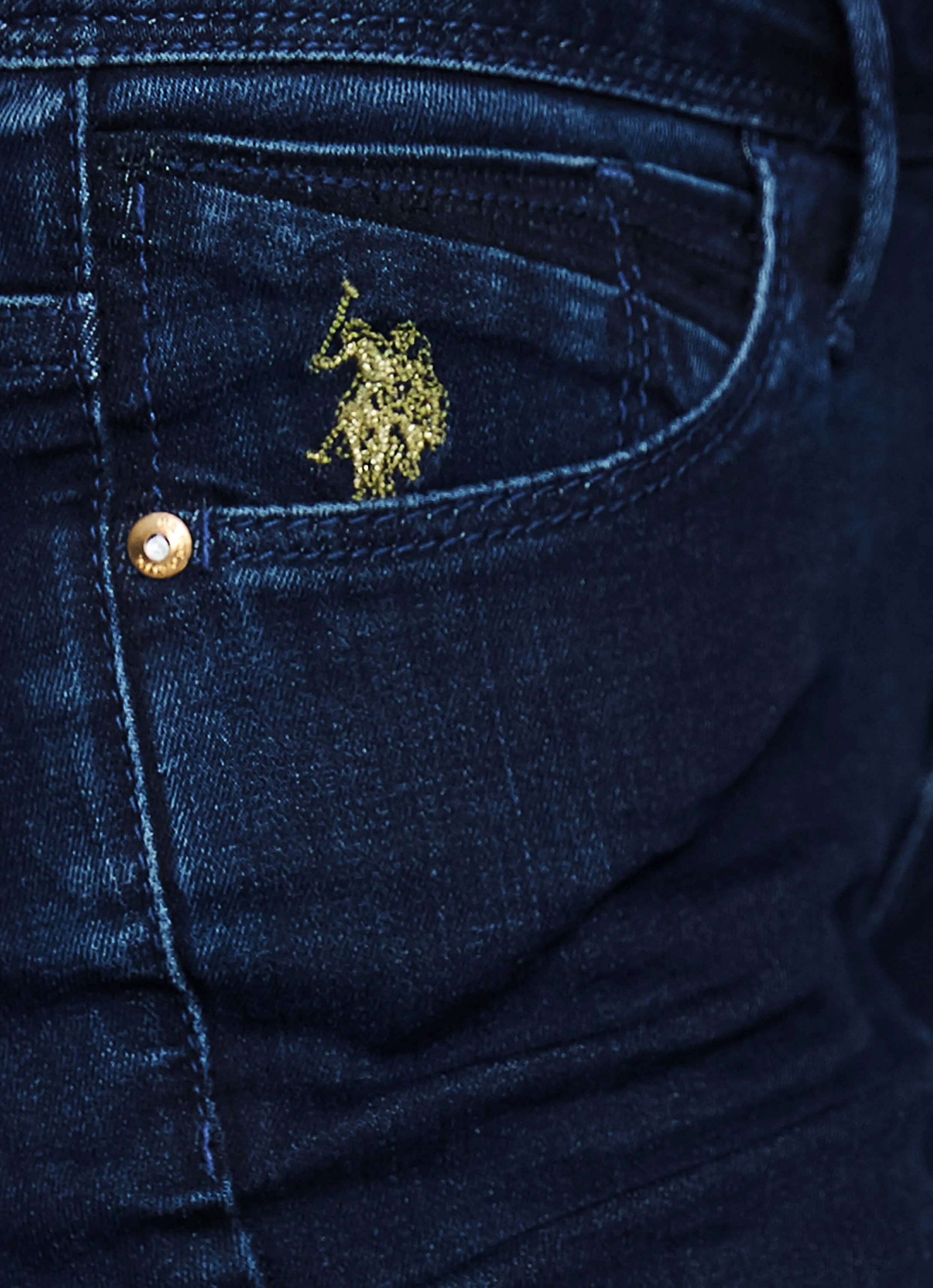 Womens Ladies Jeans Dark Blue - Image 3