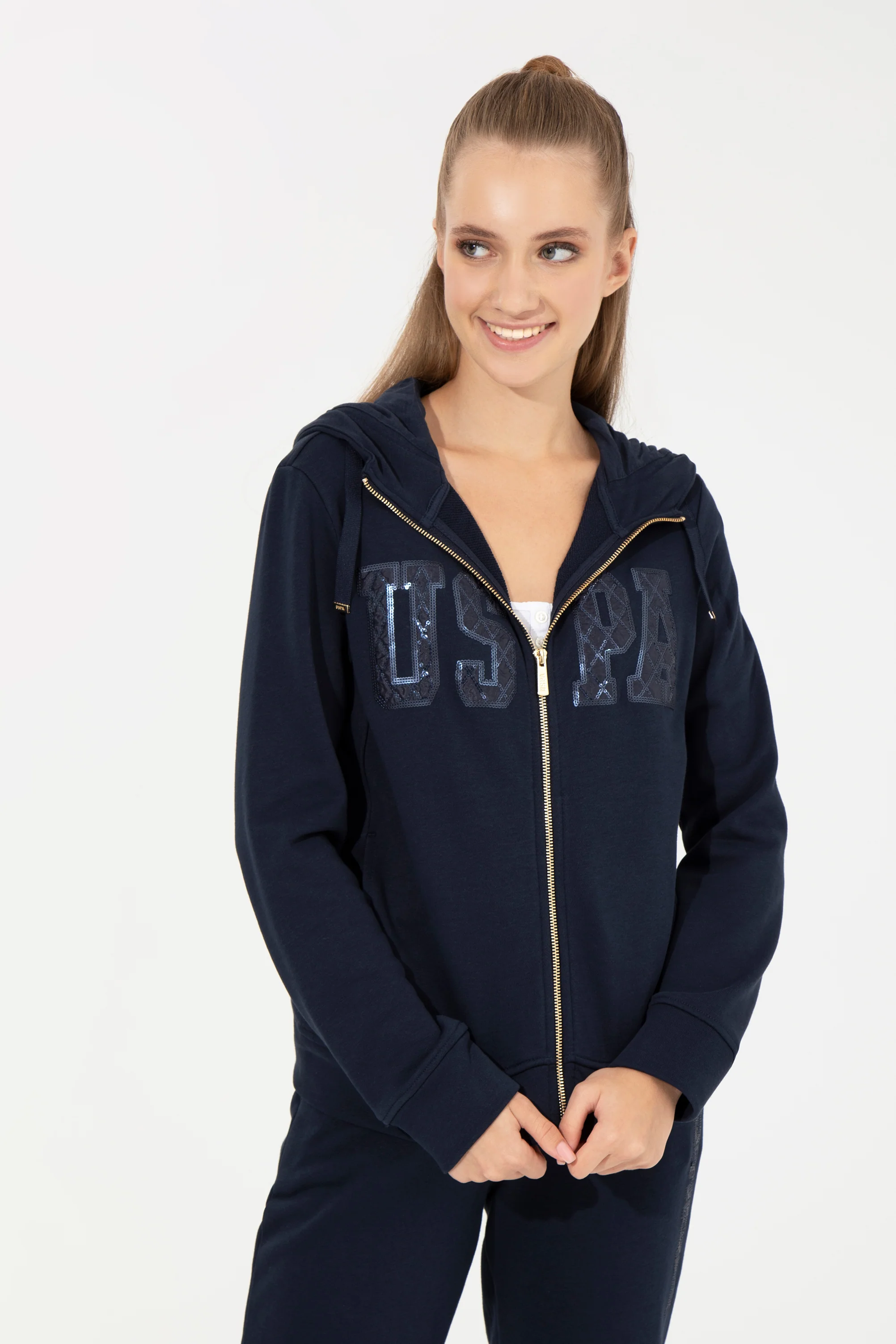 Womens Hoodie Navy Blue