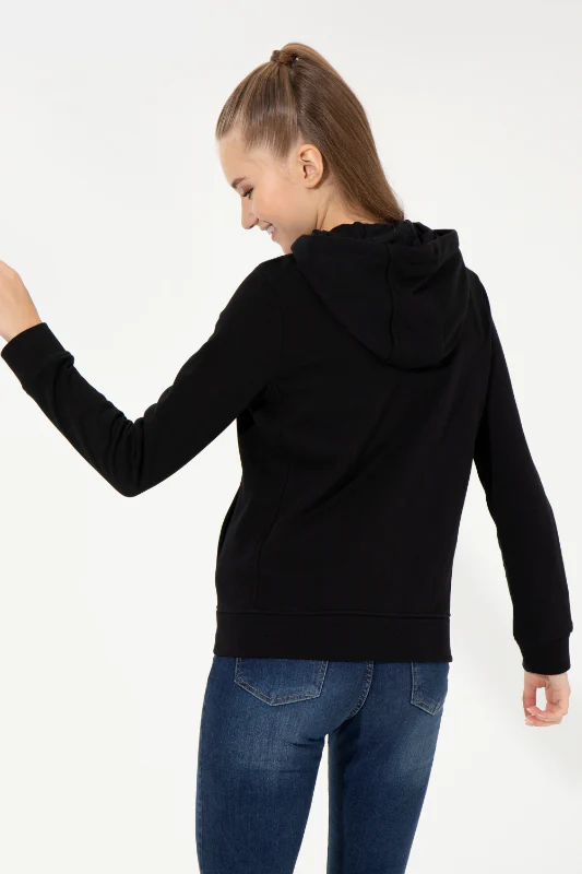 Womens Hoodie Black - Image 2