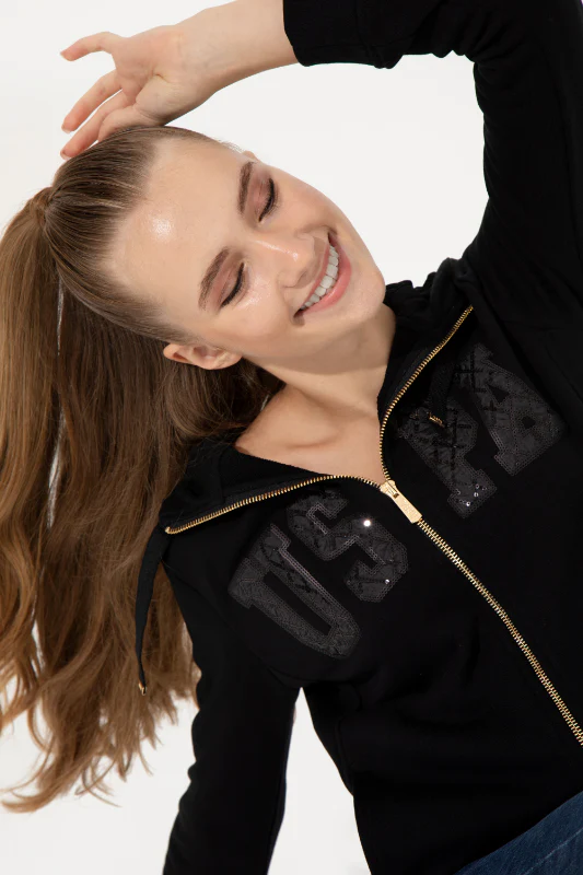 Womens Hoodie Black - Image 3