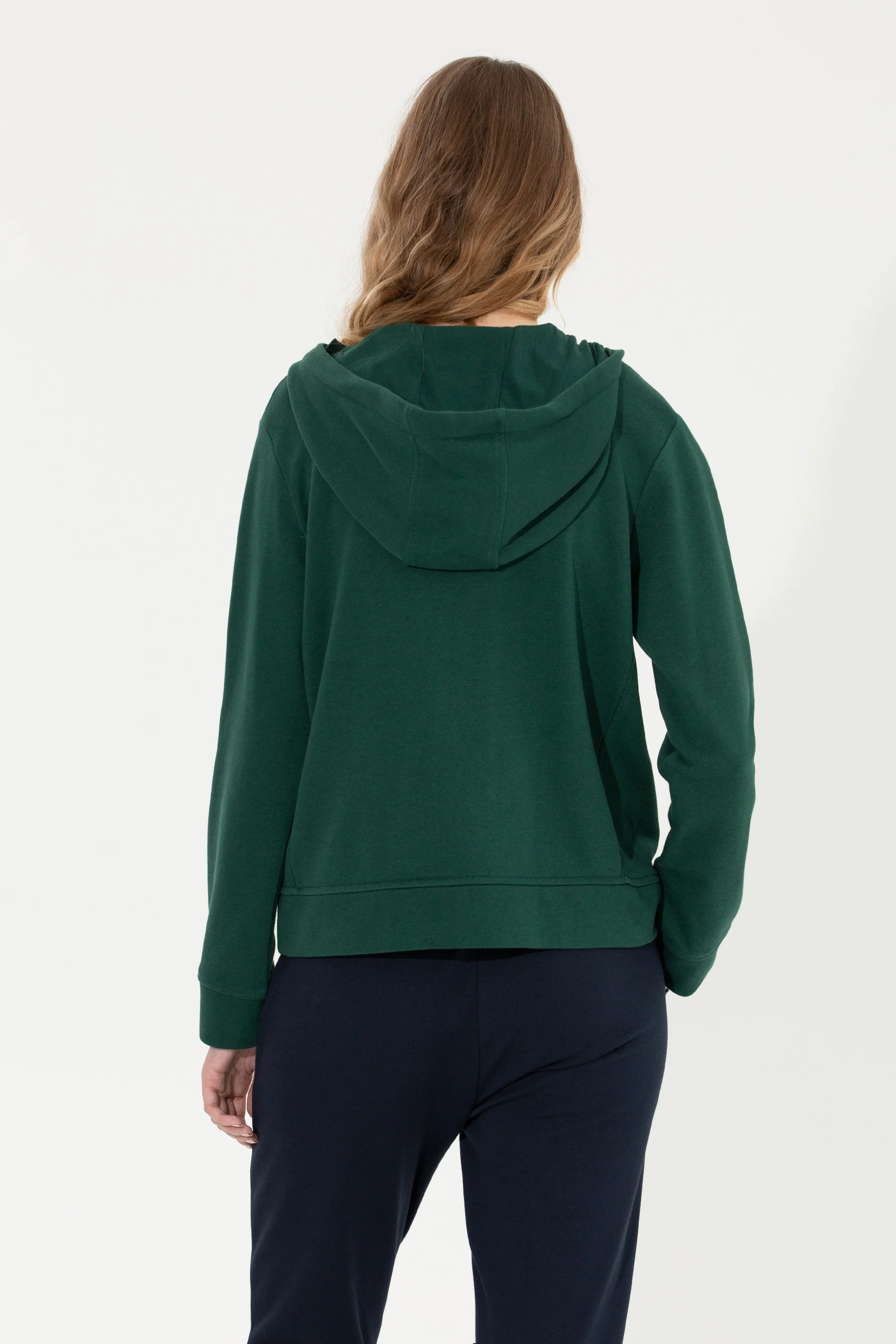 Womens Hoodie Green - Image 2