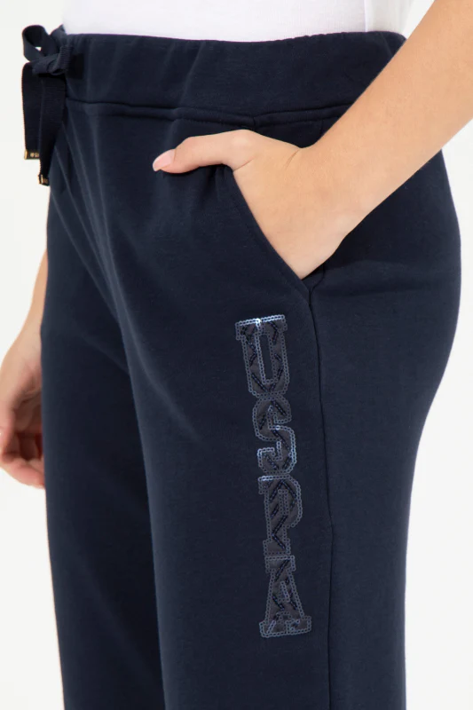Womens Sweatpants Navy Blue - Image 4
